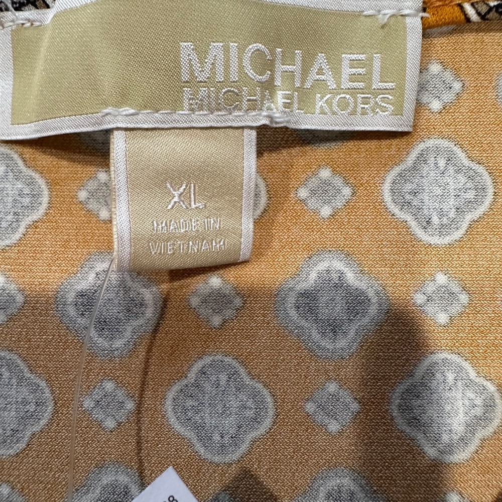 Michael Kors Women Design Cowl Neck Marigold Top Shirt - Size XL - NEW With Tags - Picture 9 of 16